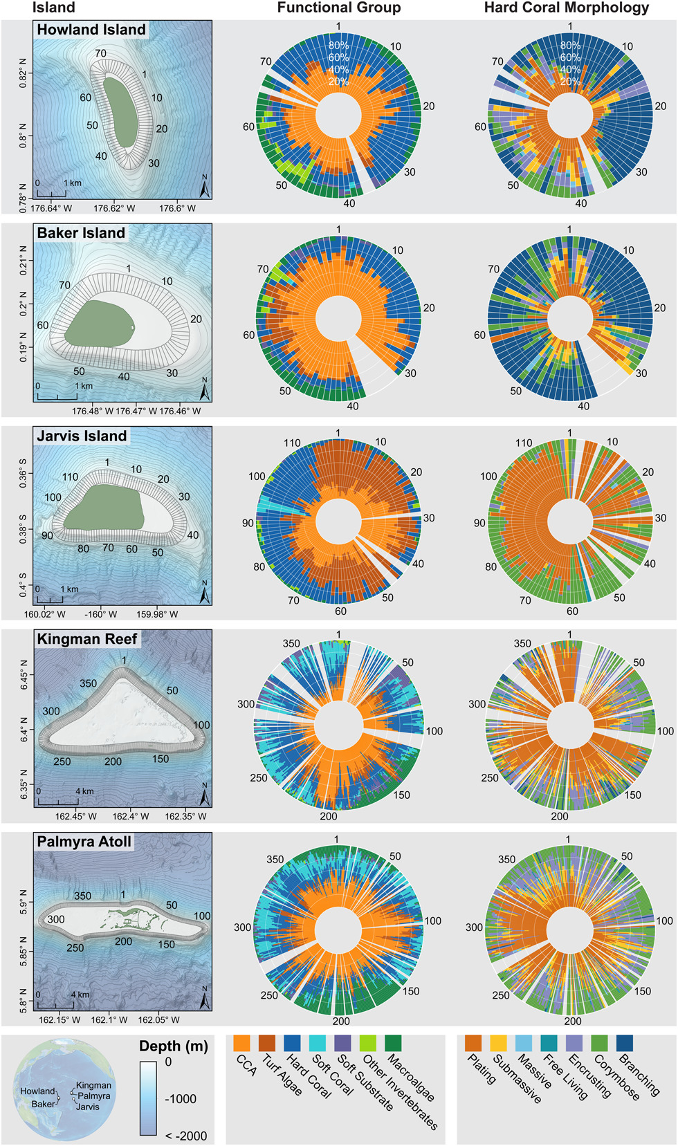 Spatial scaling properties of coral reef benthic communities
